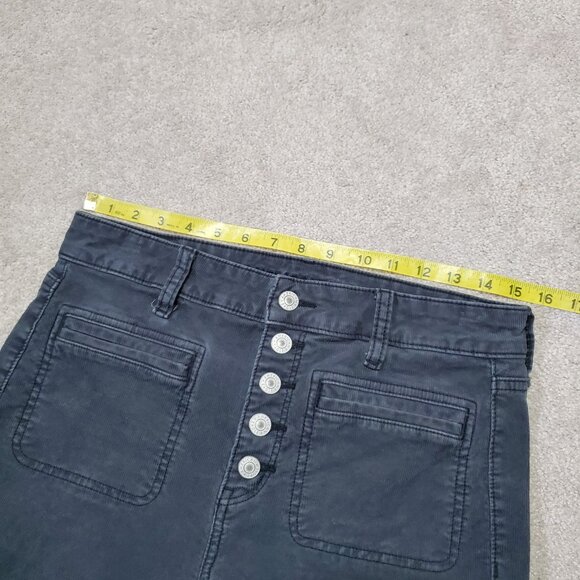 AMERICAN EAGLE Super Hi-Rise Flare Corduroy Pants Patch Pocket Grey Women 8 x 30 - Picture 11 of 14